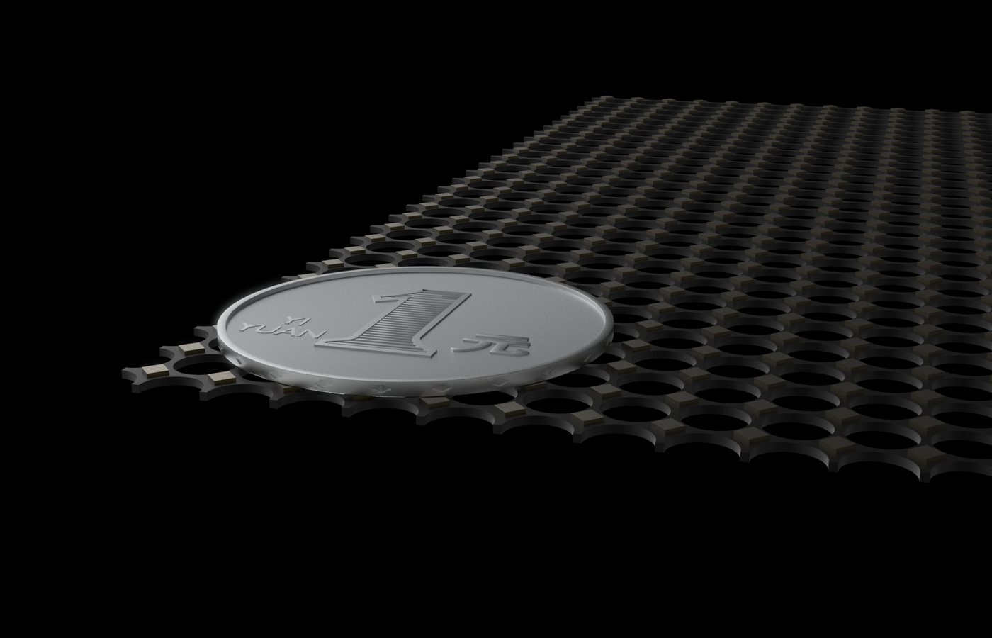 Screen edge next to a coin