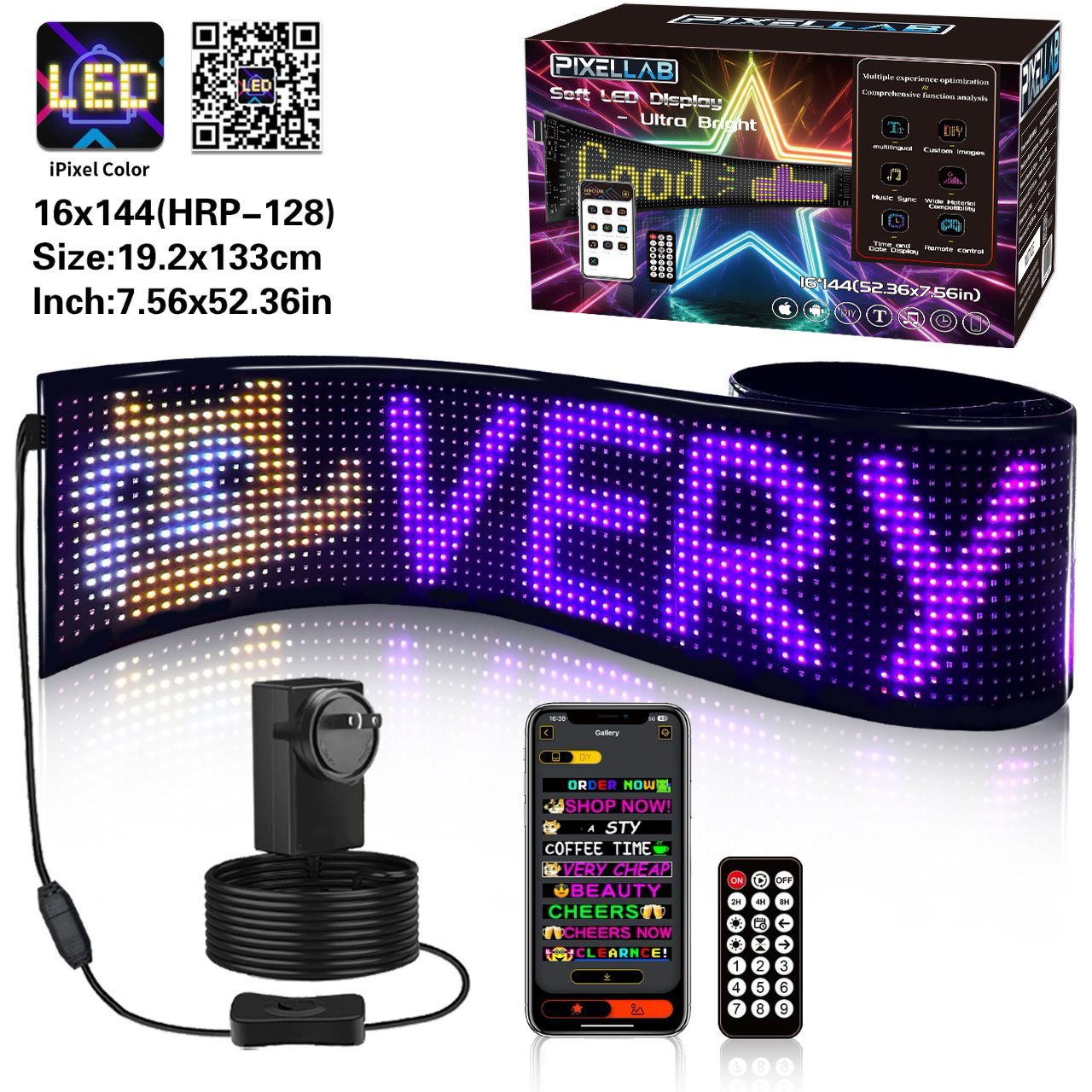 52 inch Soft LED Display with app, remote and power kit
